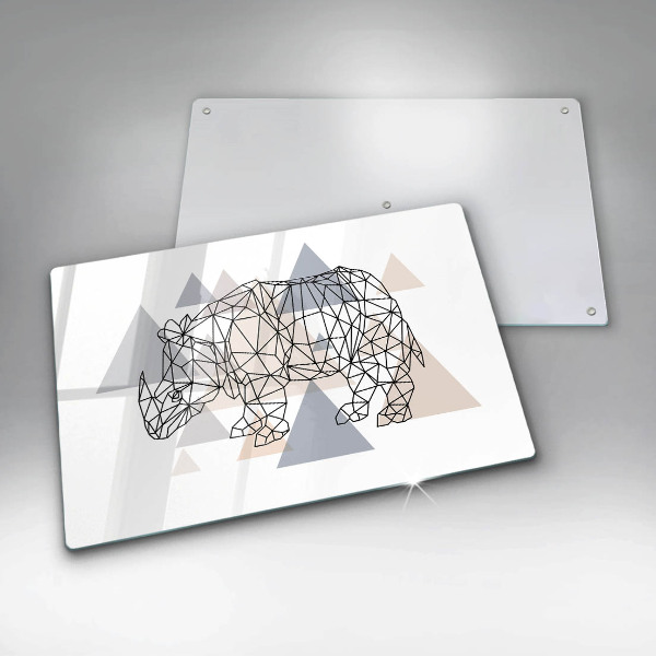 Glashällskydd elegant Line art noshörning