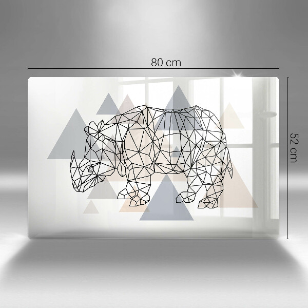 Glashällskydd elegant Line art noshörning