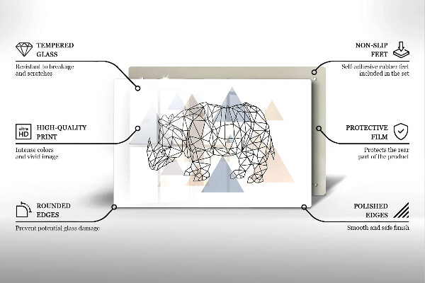 Glashällskydd elegant Line art noshörning
