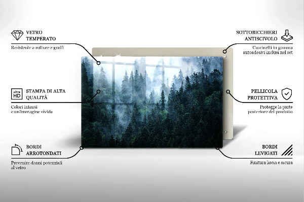 Glashällskydd elegant Skogsträd och dimma