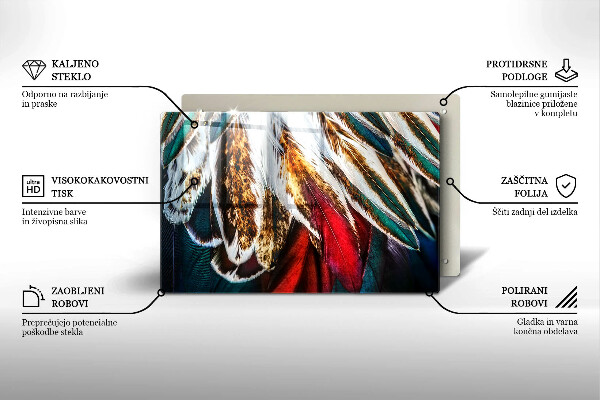 Spisskyddsplatta elegant Boho fågelfjädrar