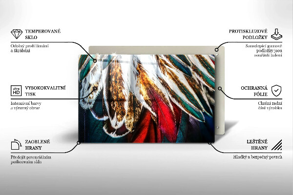 Spisskyddsplatta elegant Boho fågelfjädrar