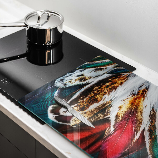 Spisskyddsplatta elegant Boho fågelfjädrar