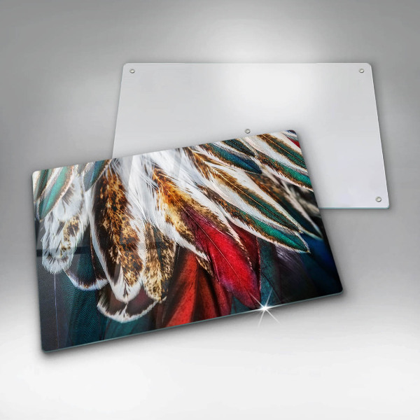 Spisskyddsplatta elegant Boho fågelfjädrar