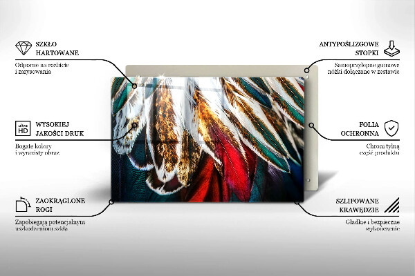 Spisskyddsplatta elegant Boho fågelfjädrar