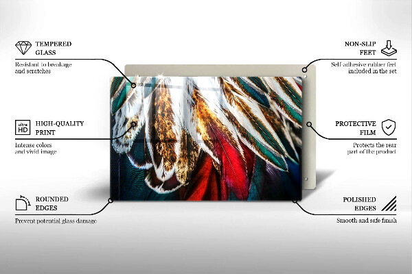 Spisskyddsplatta elegant Boho fågelfjädrar