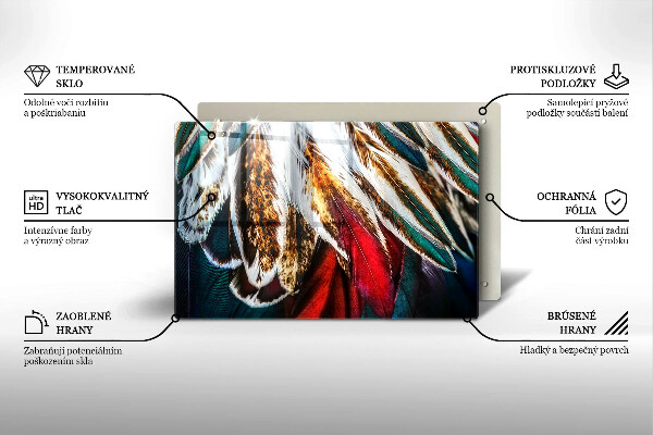 Spisskyddsplatta elegant Boho fågelfjädrar