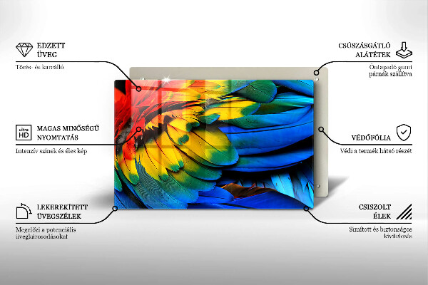 Kokkärlskydd elegant Färgglada papegojfjädrar