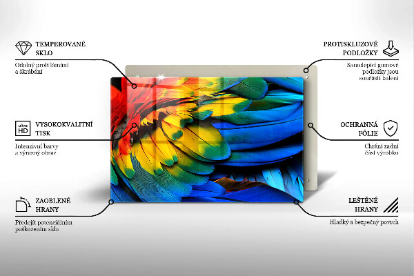 Kokkärlskydd elegant Färgglada papegojfjädrar