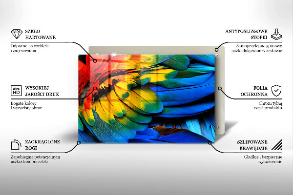 Kokkärlskydd elegant Färgglada papegojfjädrar