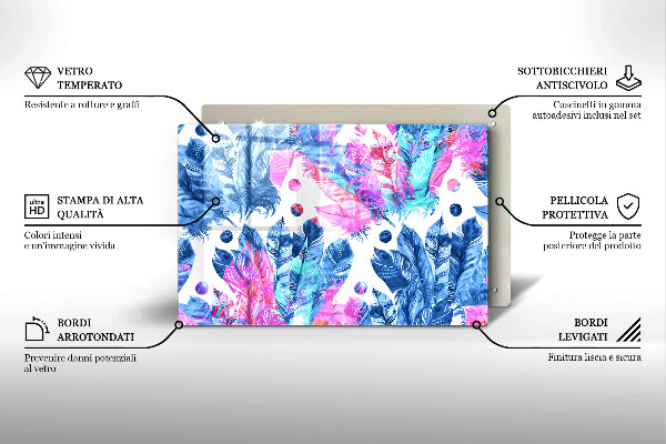 Kokkärlskydd elegant Fjädrar boho illustration