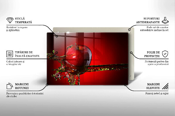 Spisskyddsplatta elegant Äppelfrukt i vatten