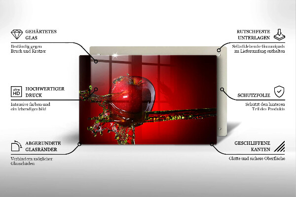 Spisskyddsplatta elegant Äppelfrukt i vatten