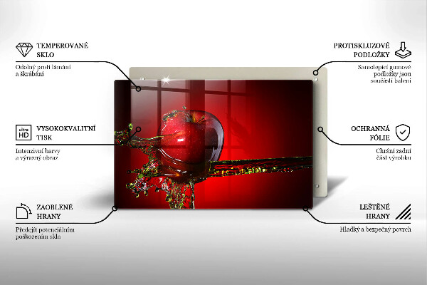 Spisskyddsplatta elegant Äppelfrukt i vatten