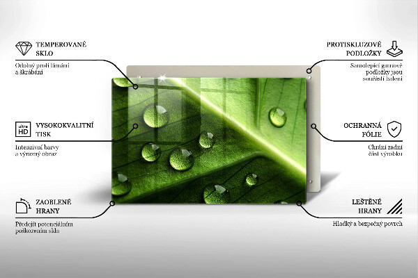 Spisskyddsplatta elegant Natur dagg och löv