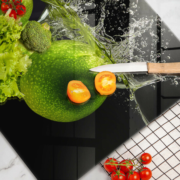 Spisskyddsplatta elegant Gröna äpplen och vatten