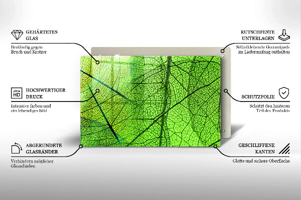Spisskyddsplatta elegant Natur löv vener