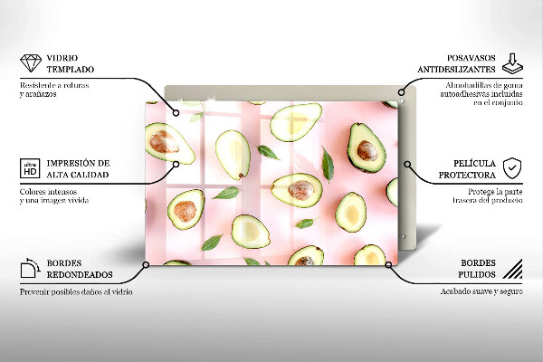 Glashällskydd elegant Avokado mönster