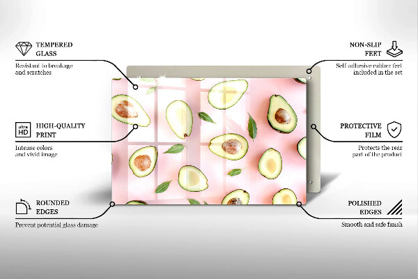 Glashällskydd elegant Avokado mönster