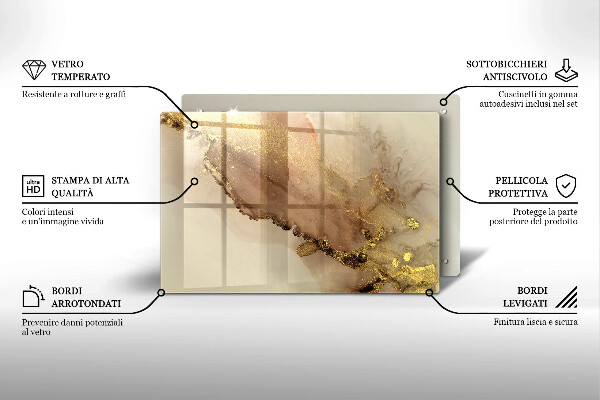 Kokkärlskydd elegant Guld abstraktion