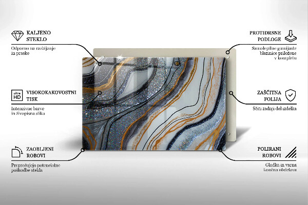 Kokkärlskydd elegant sten med guld