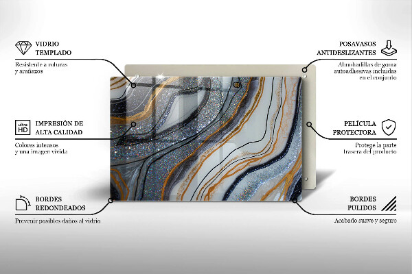 Kokkärlskydd elegant sten med guld