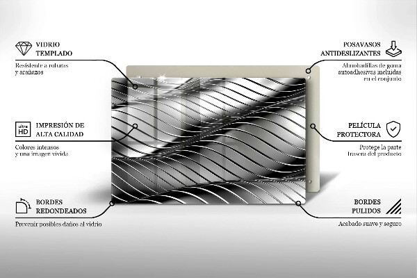 Spisskyddsplatta elegant 3D metallstruktur