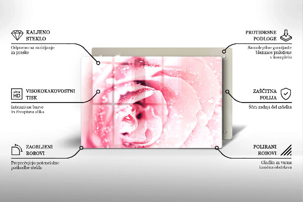 Kokkärlskydd elegant Daggdroppar och rosblomma