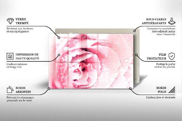 Kokkärlskydd elegant Daggdroppar och rosblomma