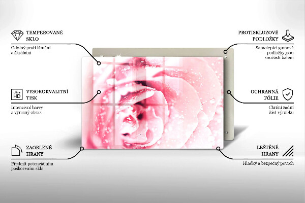 Kokkärlskydd elegant Daggdroppar och rosblomma
