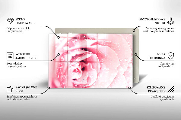 Kokkärlskydd elegant Daggdroppar och rosblomma