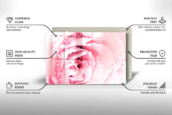 Kokkärlskydd elegant Daggdroppar och rosblomma