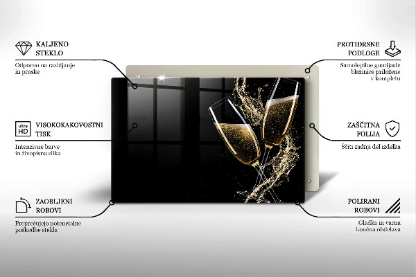Kokkärlskydd elegant Glas champagne