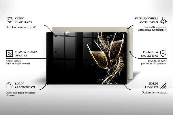 Kokkärlskydd elegant Glas champagne