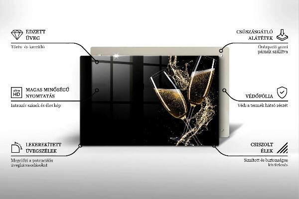 Kokkärlskydd elegant Glas champagne