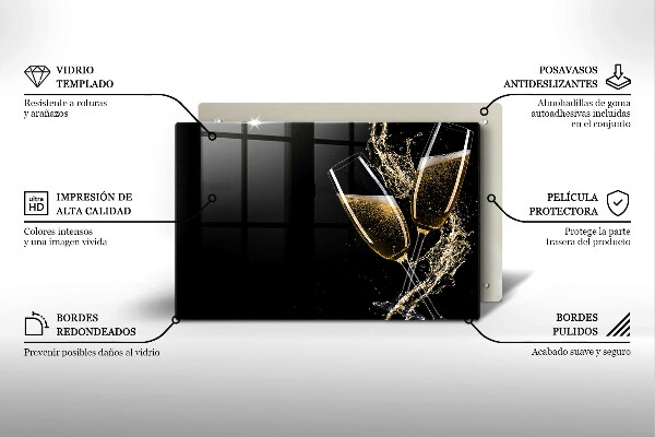 Kokkärlskydd elegant Glas champagne