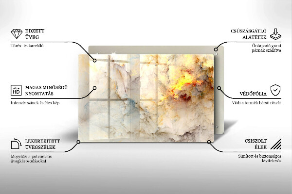 Kokkärlskydd elegant Marmorstruktur med guld