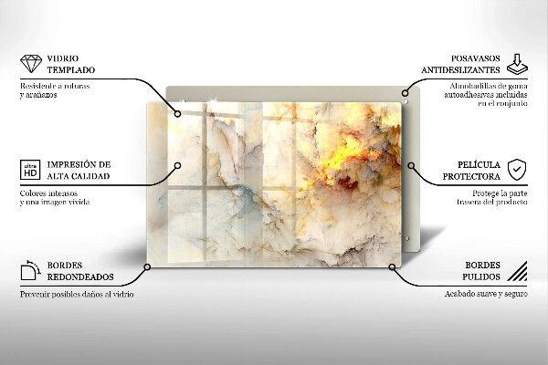 Kokkärlskydd elegant Marmorstruktur med guld