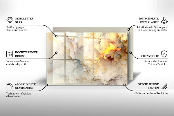 Kokkärlskydd elegant Marmorstruktur med guld