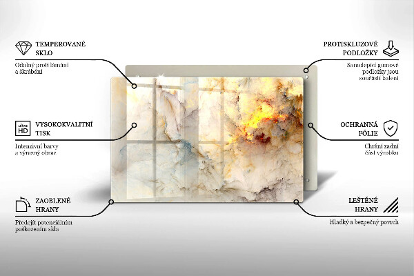 Kokkärlskydd elegant Marmorstruktur med guld