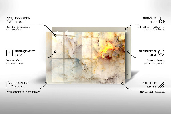 Kokkärlskydd elegant Marmorstruktur med guld