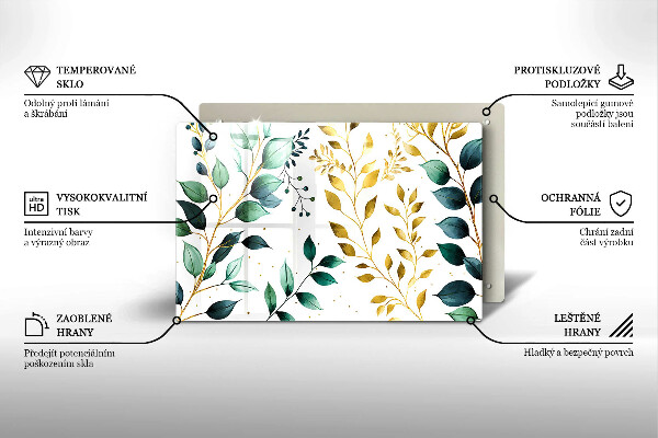 Kokkärlskydd elegant Gröna och guldiga blad