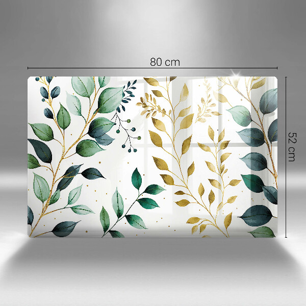 Kokkärlskydd elegant Gröna och guldiga blad