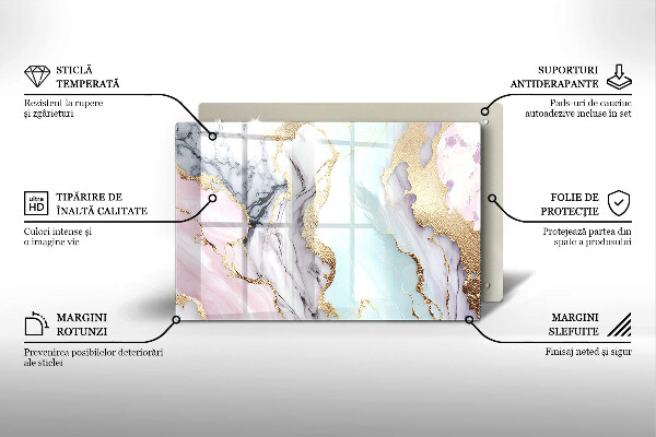 Kokkärlskydd elegant Pastell marmor