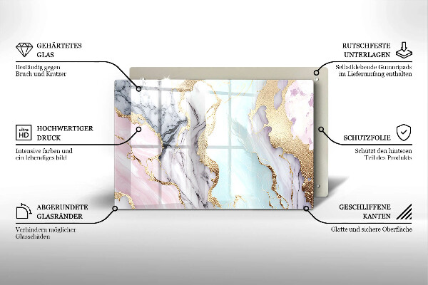 Kokkärlskydd elegant Pastell marmor