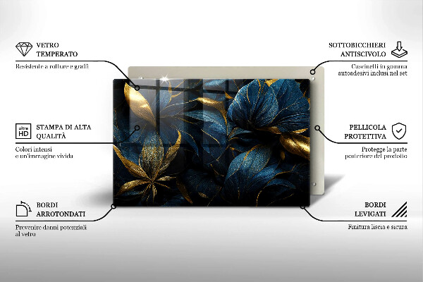 Kokkärlskydd elegant Dekorativa blad med guld