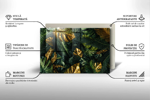 Kokkärlskydd elegant Gyllene monstera blad