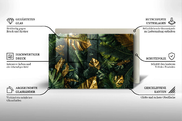 Kokkärlskydd elegant Gyllene monstera blad