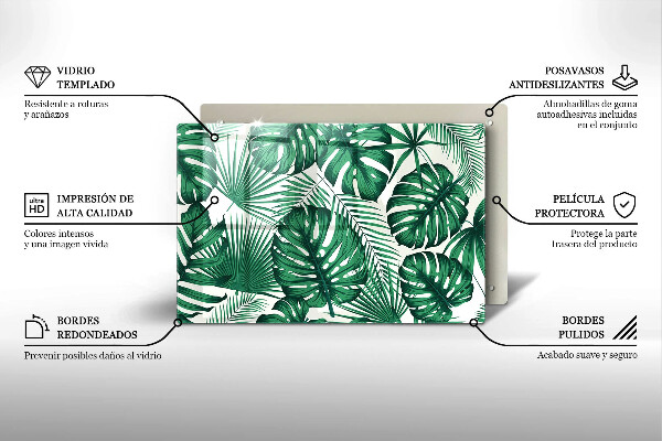 Glashällskydd elegant Monstera lämnar