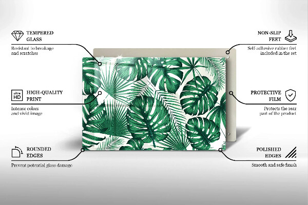 Glashällskydd elegant Monstera lämnar